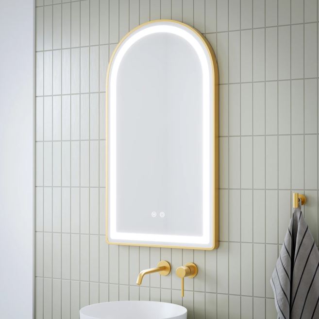 ARC - Battery Powered 24” x 36" Framed Illuminating Mirror - Gold