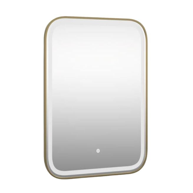 AURA - Battery Powered 24” x 38" Framed Illuminating Mirror - Gold