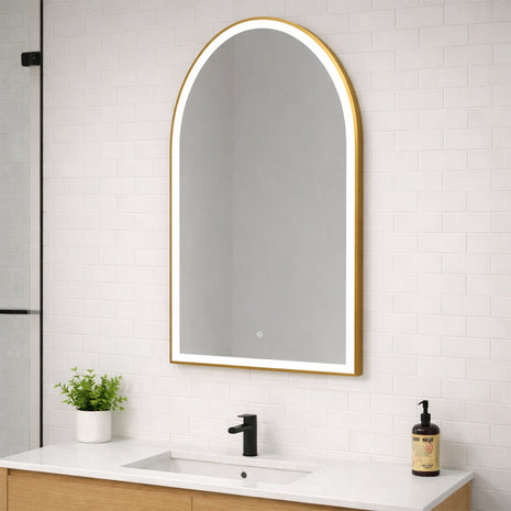 ARC - Battery Powered 24” x 38" Framed Illuminating Mirror - Gold