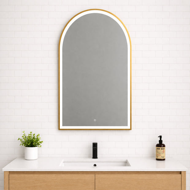 ARC - Battery Powered 24” x 38" Framed Illuminating Mirror - Gold