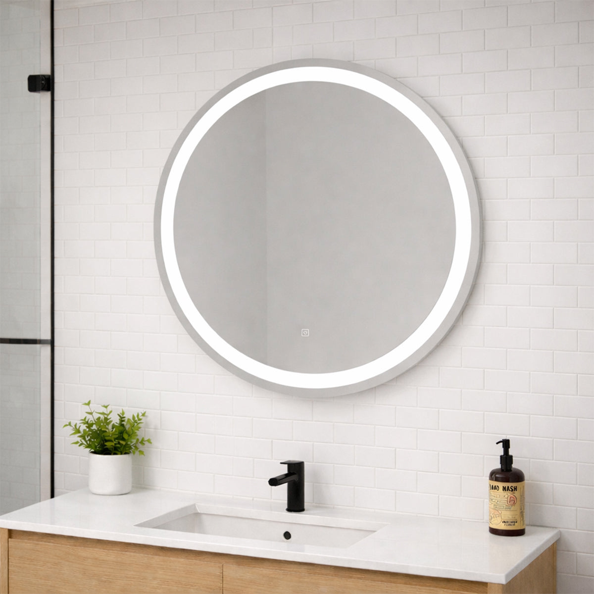 LOOP - Battery Powered 24” dia. Illuminating Mirror