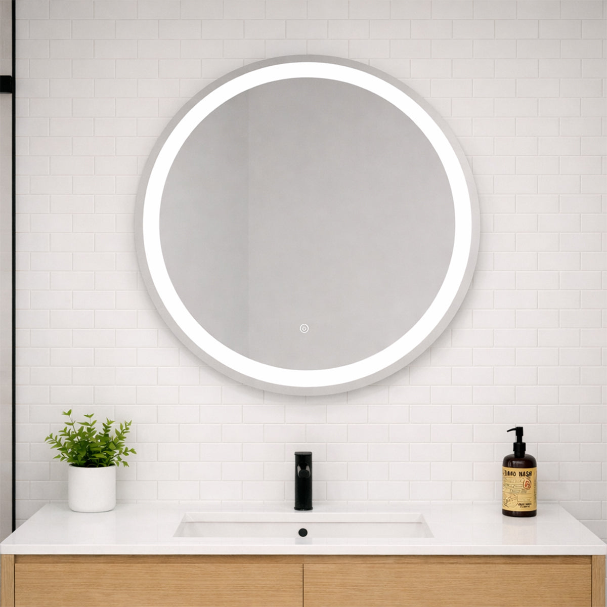LOOP - Battery Powered 24” dia. Illuminating Mirror