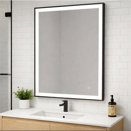 LUMï - Battery Powered 24” x 32” Framed Illuminating Mirror - Black