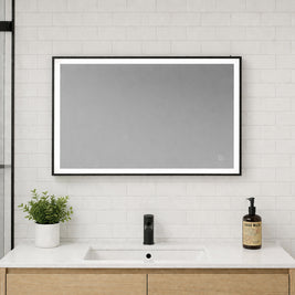 LUMï - Battery Powered 24” x 32” Framed Illuminating Mirror - Black