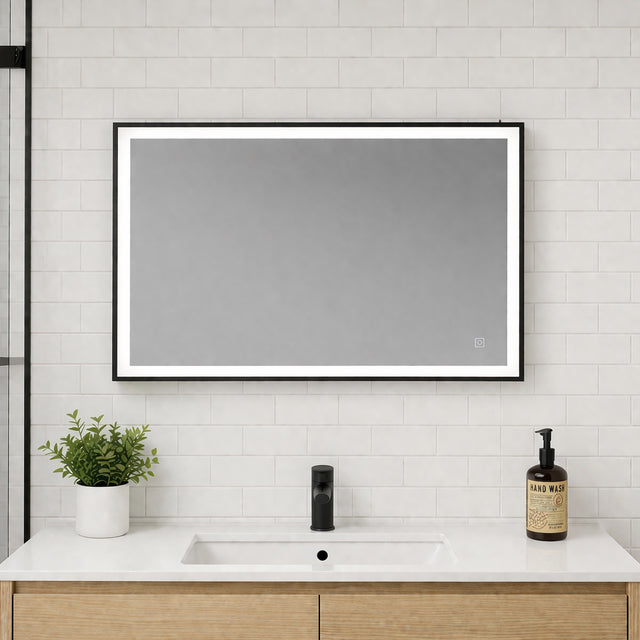 LUMï - Battery Powered 24” x 32” Framed Illuminating Mirror - Black
