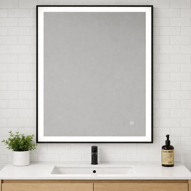 LUMï - Battery Powered 24” x 32” Framed Illuminating Mirror - Black