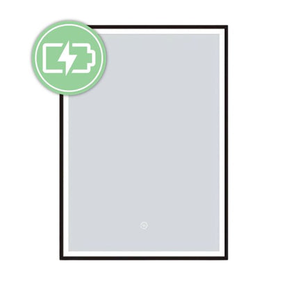 LUMï - Battery Powered 24” x 32” Framed Illuminating Mirror - Black