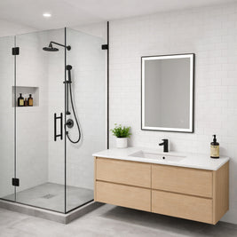 LUMï - Battery Powered 24” x 32” Framed Illuminating Mirror - Black