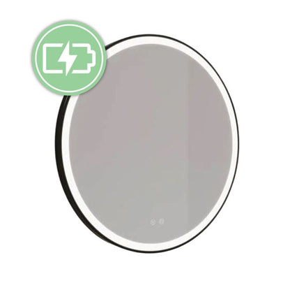 SPHERE - Battery Powered 27.5” dia. Framed Illuminating Mirror - Black