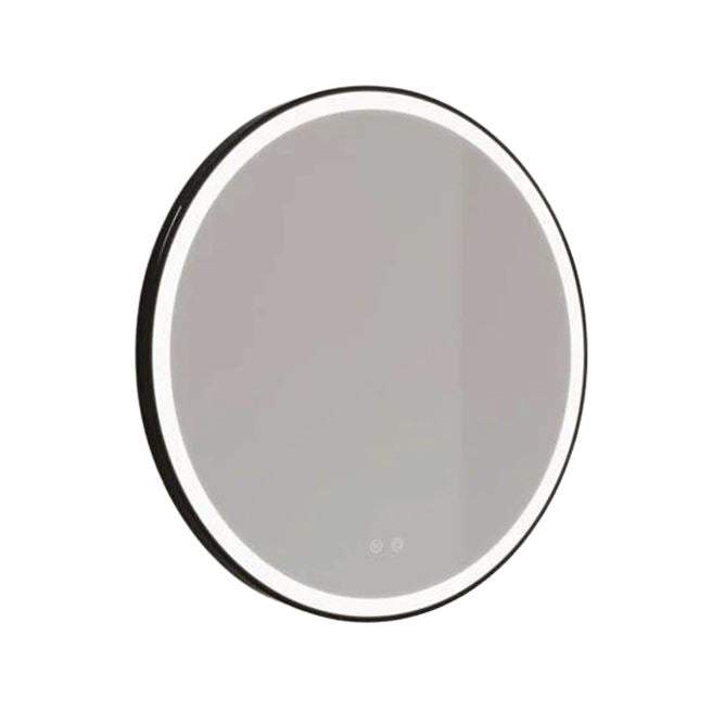 SPHERE - 27.5” dia. Framed Illuminating Mirror - Black